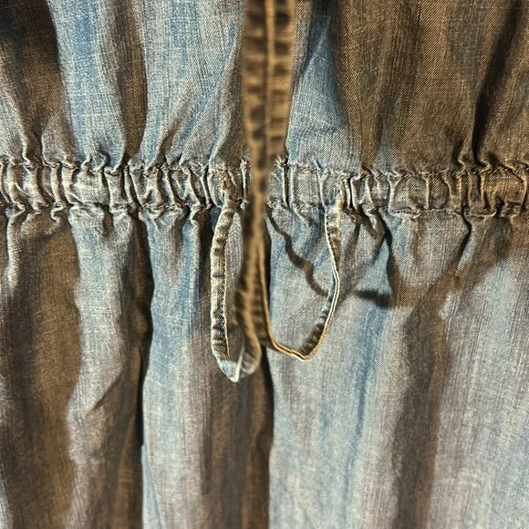 Gap Women’s chambray Long Sleeve Dress w/ elastic waist w/Drawstring size Small - Picture 6 of 8